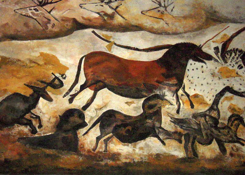 I cavalli Takhi della Mongolia nelle grotte di Lascaux nel Perigord Francia