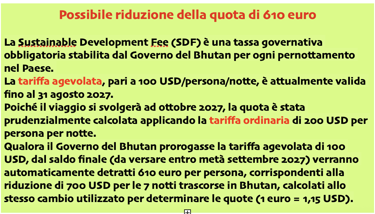sconto Bhutan 2027