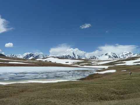 Panorama dei monti Altai in Mongolia