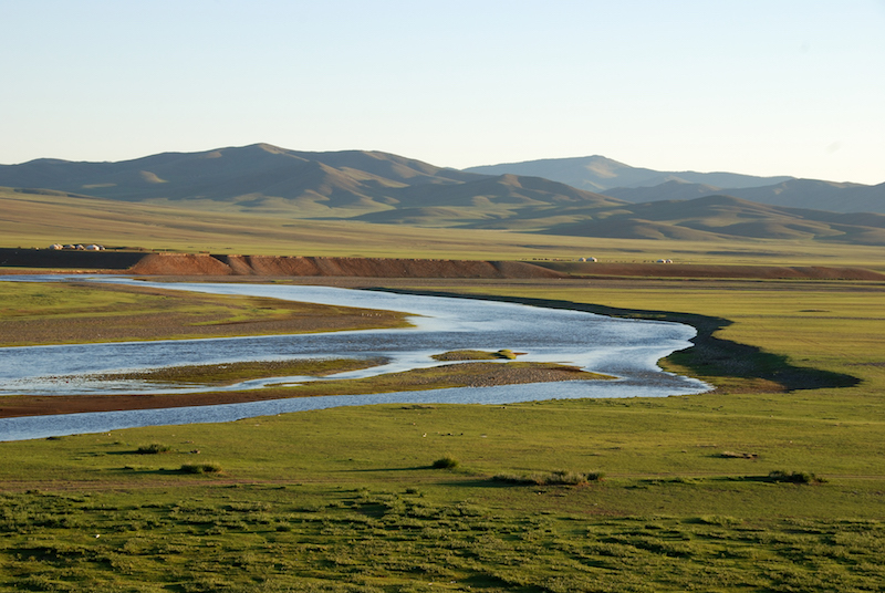 Meandri del fiume Orkhon nella Mongolia centrale